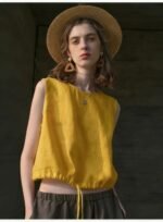 Women's Casual Sleeveless Drawstring Top