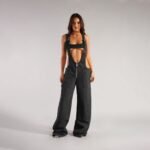 Women's Loose Denim Dungarees with Pockets - Image 6