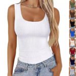 Women's Slim-fit Square-neck Sleeveless Top
