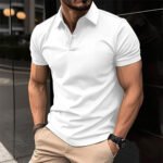 Men's Short Sleeve Polo Shirt - Casual Solid Color Design - Image 3