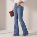 Women Denim Flare Pants High Waist - Image 2