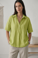 Women's Short-Sleeved Button Blouse - Image 2