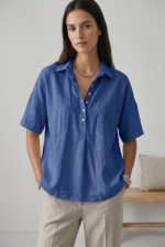 Women's Short-Sleeved Button Blouse - Image 4