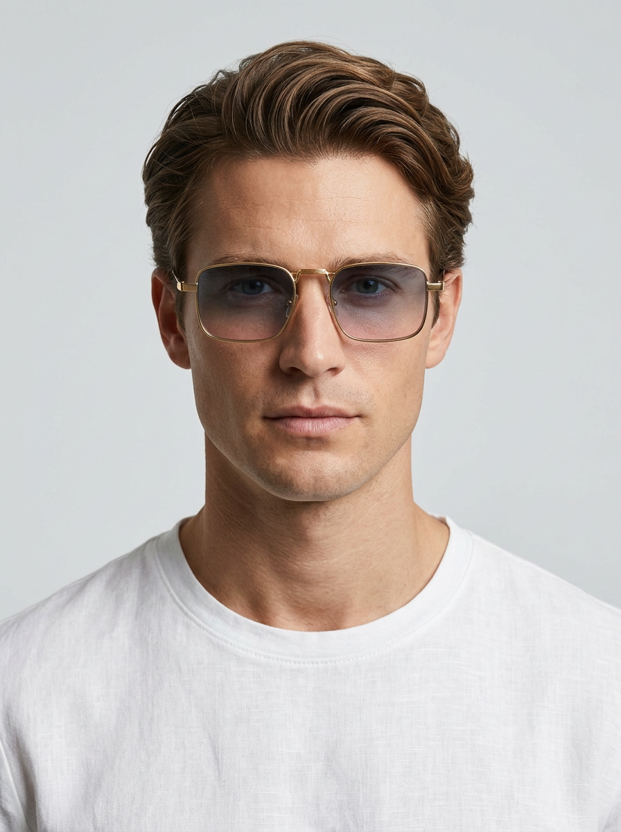 hf_20260703_144444_ae0432a4-da2b-43af-9f89-fe6a52af5503 Men's Bold Rectangular Sunglasses in Metal Frame - Image 1