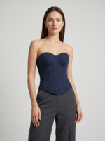 Women's Denim Tube Crop Top with Back-Tied Detail - Image 8