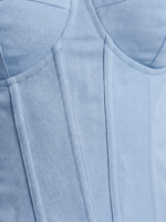 Women's Denim Tube Crop Top with Back-Tied Detail - Image 5