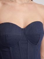 Women's Denim Tube Crop Top with Back-Tied Detail - Image 10