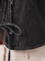 Women's Denim Sleeveless Top with Bow Ties - Image 5