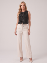 Women's Denim Sleeveless Top with Bow Ties