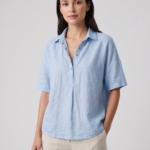 Women's Classic Collar Button-Up Blouse Long Sleeve Top