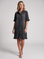 Women's Ruffled-Edge Casual Dress with Short Ruffle Sleeves - Image 3