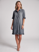 Women's Ruffled-Edge Casual Dress with Short Ruffle Sleeves - Image 5
