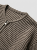 Men's Knitted Cardigan with Funnel Neck - Image 2