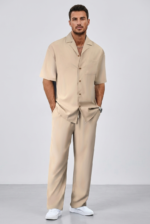 Men's Short Sleeve Shirt and Trousers Set
