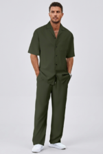 Men's Short Sleeve Shirt and Trousers Set - Image 3