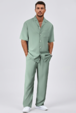 Men's Short Sleeve Shirt and Trousers Set - Image 6