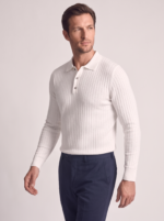 Men's Slim Fit Long Sleeve Polo Shirt - Image 3