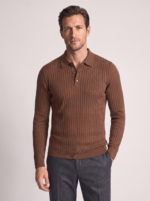 Men's Slim Fit Long Sleeve Polo Shirt - Image 5
