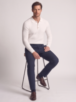 Men's Slim Fit Long Sleeve Polo Shirt - Image 6
