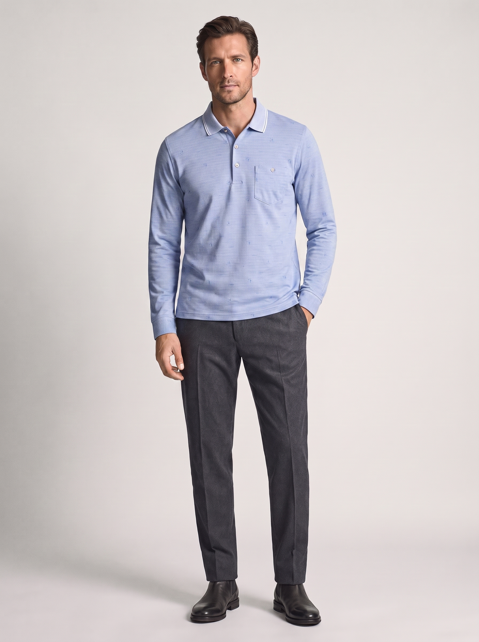 lc-p-40386.png Men's Long Sleeve Lapel T-Shirt for Casual Wear - Image 1