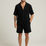 Men's Casual Two Piece Summer Set with Short Sleeve Shirt