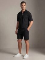 Mens Casual Two Piece Summer Set with Zip Polo Shirt - Image 7