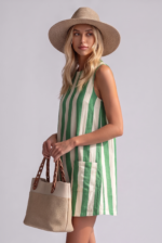 Women's Striped Summer Dress - Lightweight Sleeveless Style - Image 3