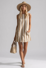Women's Striped Summer Dress - Lightweight Sleeveless Style - Image 12