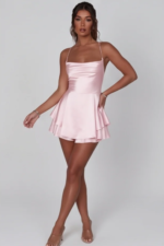 Women's Elegant A-Line Suspender Dress