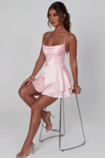 Women's Elegant A-Line Suspender Dress - Image 3