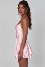 Women's Elegant A-Line Suspender Dress - Image 4