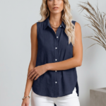 Women's Buttoned Sleeveless Blouse