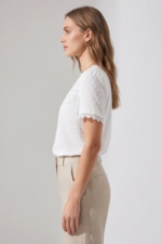 Women's Lace V-neck Short Sleeve Blouse - Image 3